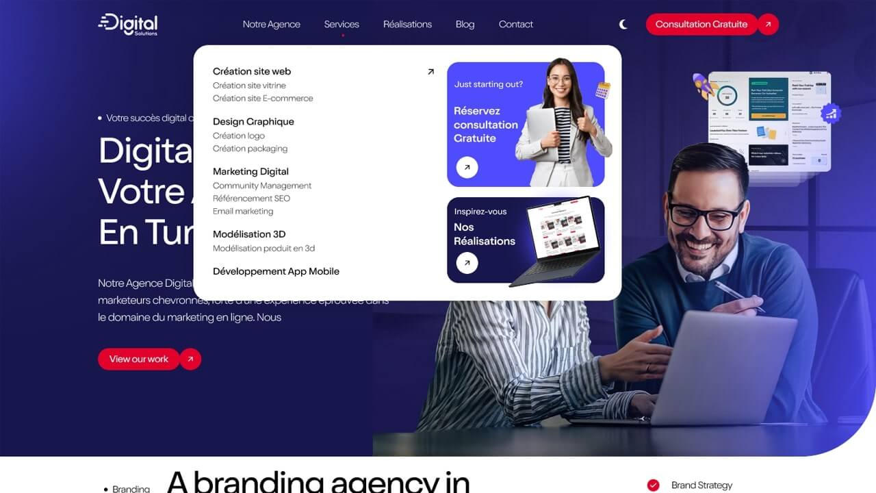 Digital agency website France