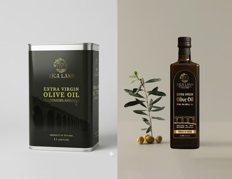 Tunisian olive oil packaging